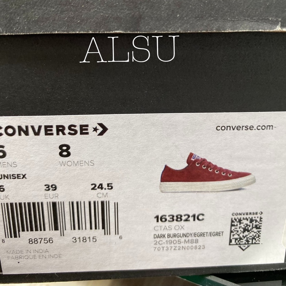 Converse Ctas Suede Dark Burgundy Low Top W AUTHEN - Picture 8 of 8